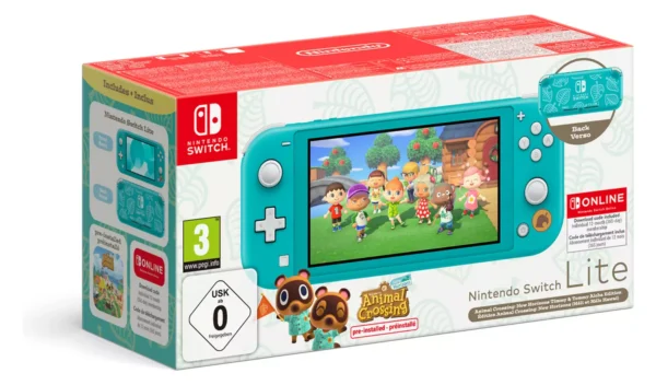 Nintendo Switch Lite Animal Crossing Bundle - Turquoise