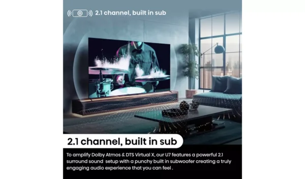 Hisense 55 In 55U7NQTUK Smart 4K UHD HDR Mini LED Freely TV - Image 11