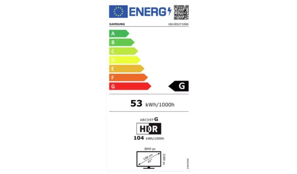Samsung 43 Inch UE43DU7100KXXU Smart 4K UHD HDR LED TV - Image 12