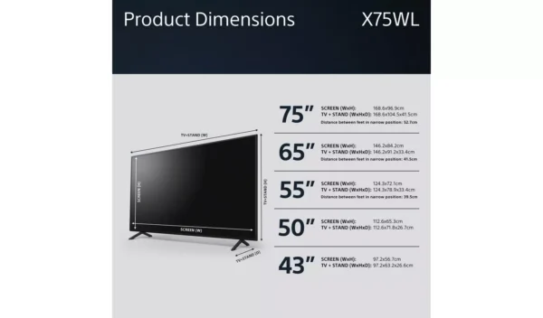 Sony 55 Inch KD55X75WLU Smart 4K UHD HDR LED Freeview TV - Image 13