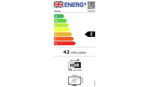 Hisense 43 Inch 43E6NTUK Smart 4K UHD HDR LED Freely TV - Image 14