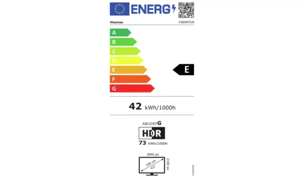 Hisense 43 Inch 43E6NTUK Smart 4K UHD HDR LED Freely TV - Image 15