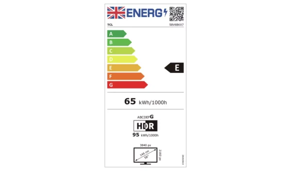 TCL 58 Inch 58V6BK Smart 4K UHD HDR LED Freeview TV - Image 15