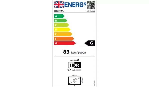 Sony 55 Inch XR55A80LU Smart 4K UHD HDR OLED Freeview TV - Image 18