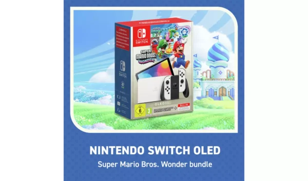 Nintendo Switch OLED Super Mario Bros. Wonder Bundle - White - Image 2