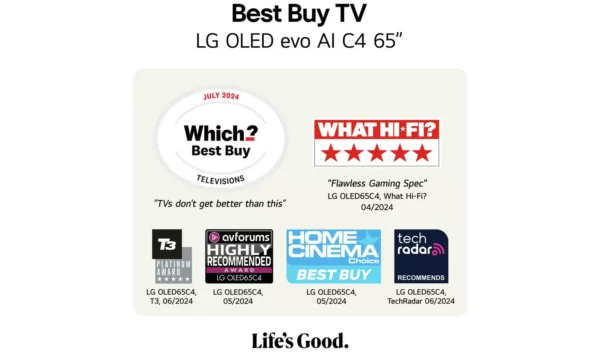 LG 65 Inch OLED65C44LA Smart 4K HDR OLED Freeview TV - Image 2