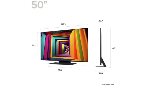 LG 50 Inch 50UT91006LA Smart 4K UHD HDR LED Freeview TV - Image 3