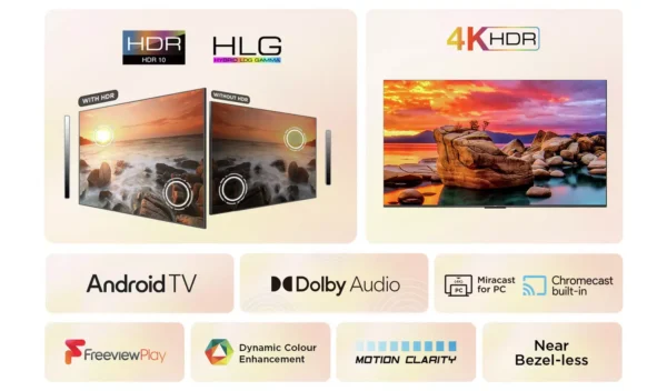 TCL 58 Inch 58V6BK Smart 4K UHD HDR LED Freeview TV - Image 4