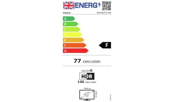 Hisense 55 In 55E7NQTUK Pro Smart 4K UHD HDR QLED Freely TV - Image 7