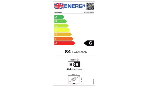 Samsung 55 Inch UE55CU7020K Smart 4K UHD HDR LED TV - Image 8
