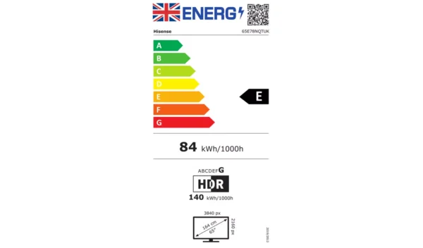 Hisense 65 Inch 65E78NQTUK Smart 4K HDR UHD QLED Freely TV - Image 8