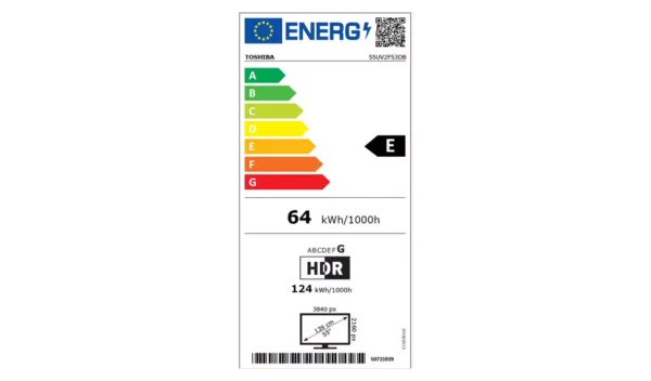 Toshiba 55 Inch 55UV2F53DB Smart 4K UHD HDR LCD Freely TV - Image 10