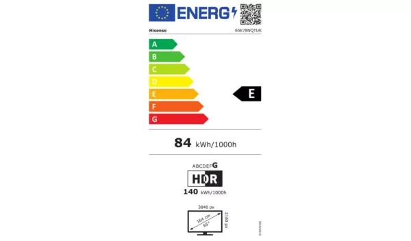 Hisense 65 Inch 65E78NQTUK Smart 4K HDR UHD QLED Freely TV - Image 9