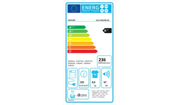 Hoover HLE H8A2DE 80 8KG Heat Pump Tumble Dryer - White - Image 11