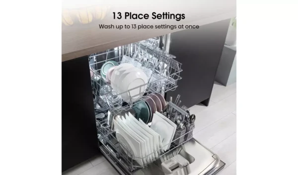 Hisense HS622E90BUK Full Size Dishwasher - Black - Image 3