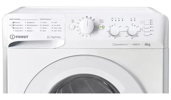 Indesit MTWC81495WUK 8KG 1400 Spin Washing Machine - White - Image 2