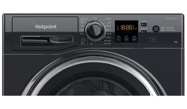 Hotpoint NSWM1046BSUK 10KG 1400 Spin Washing Machine - Black - Image 4