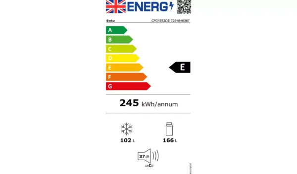 Beko CFG4582DS Freestanding Fridge Freezer - Silver - Image 4