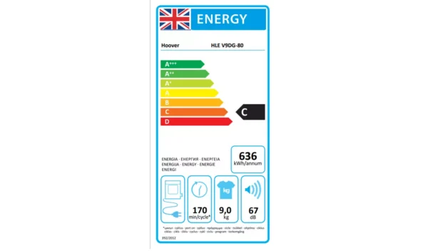 Hoover HLE V9DG 80 9KG Vented Tumble Dryer - White - Image 5