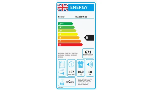 Hoover HLE C10TG 80 10KG Condenser Tumble Dryer - White - Image 5
