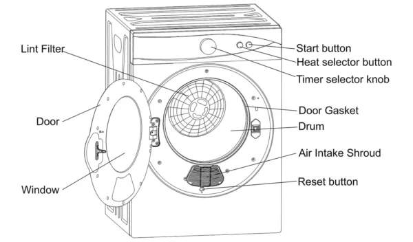 Bush TD3CNBW 3KG Vented Tumble Dryer - White - Image 5