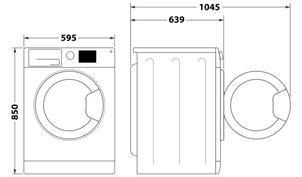 Hotpoint NSWM1046BSUK 10KG 1400 Spin Washing Machine - Black - Image 7