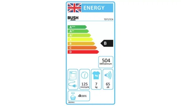 Bush TDT17CN 7KG Condenser Tumble Dryer - White - Image 8