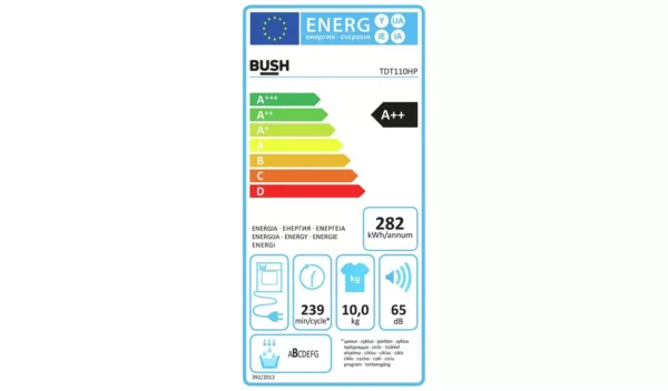 Bush TDT110HP 10KG Heat Pump Tumble Dryer - White - Image 8