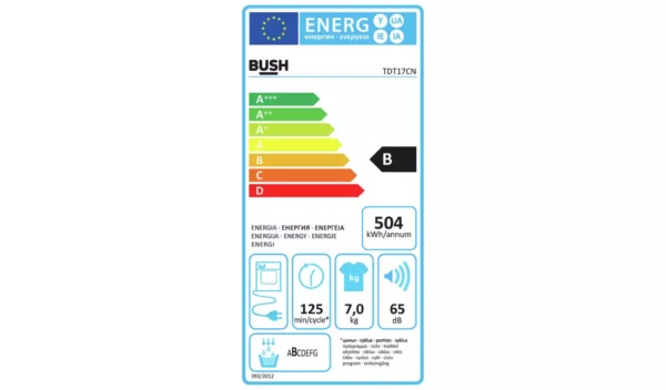 Bush TDT17CN 7KG Condenser Tumble Dryer - White - Image 9